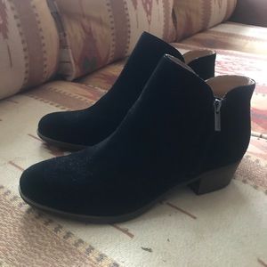 Black suede Lucky brand booties